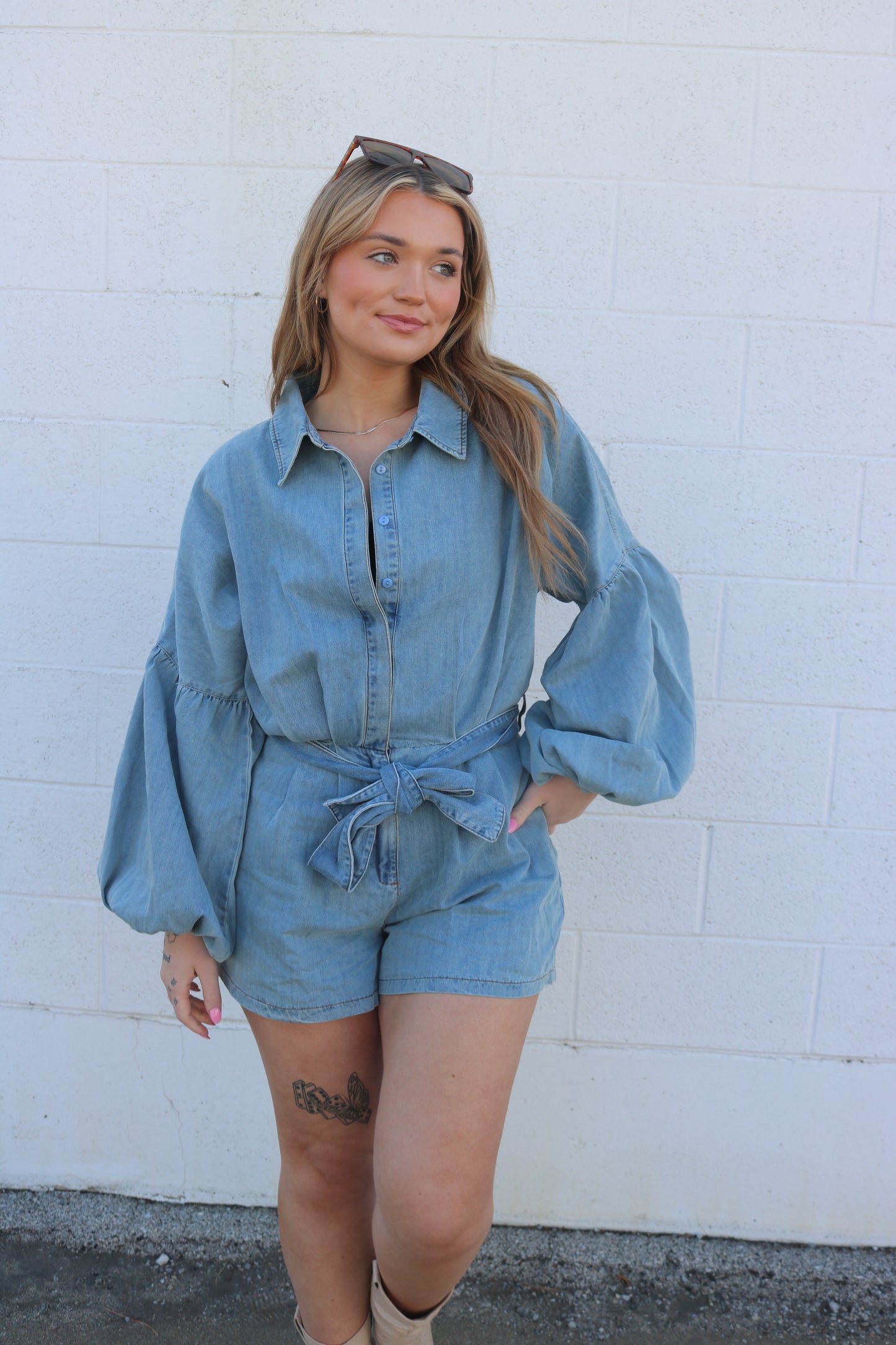 Daisy Denim Romper